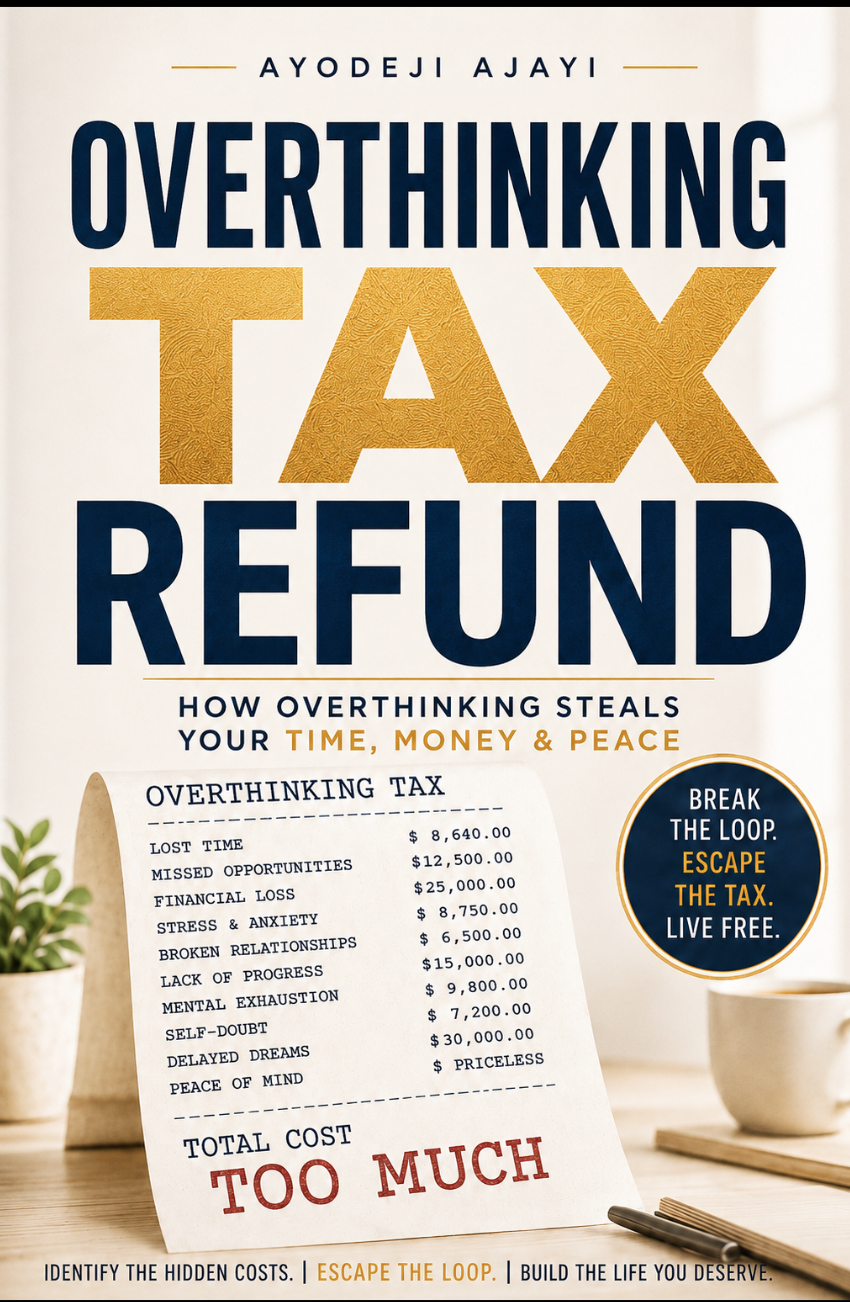 The Overthinking Tax Refund โ book cover by Ayodeji Ajayi